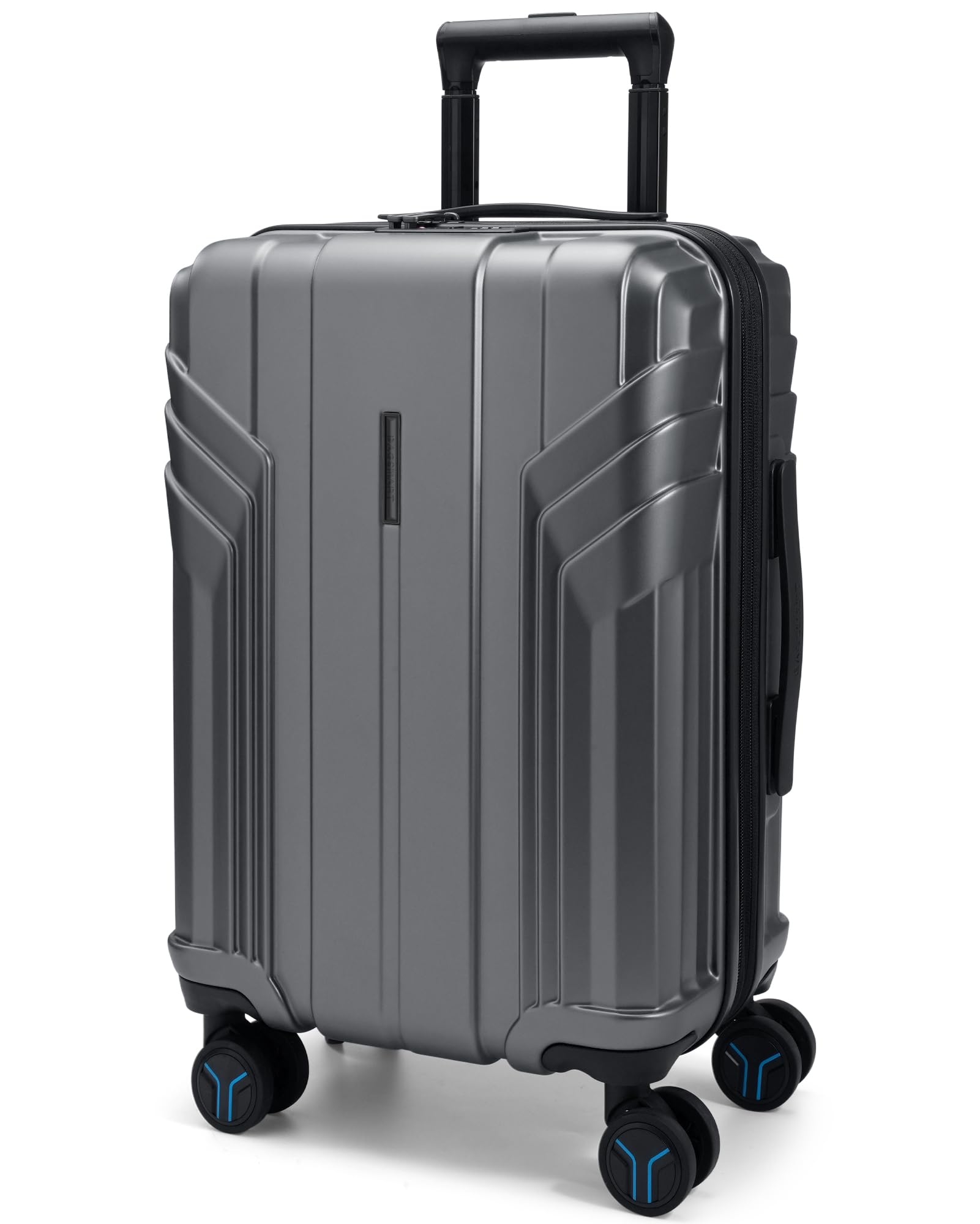 BAGSMART Expandable Carry On Luggage 22x14x9 Airline Approved, 1OO% PC Lightweight Hard Shell Suitcase, 20 Inch Travel Luggage with Spinner Wheels, Waterproof Rolling Suitcase, Sliver Gray