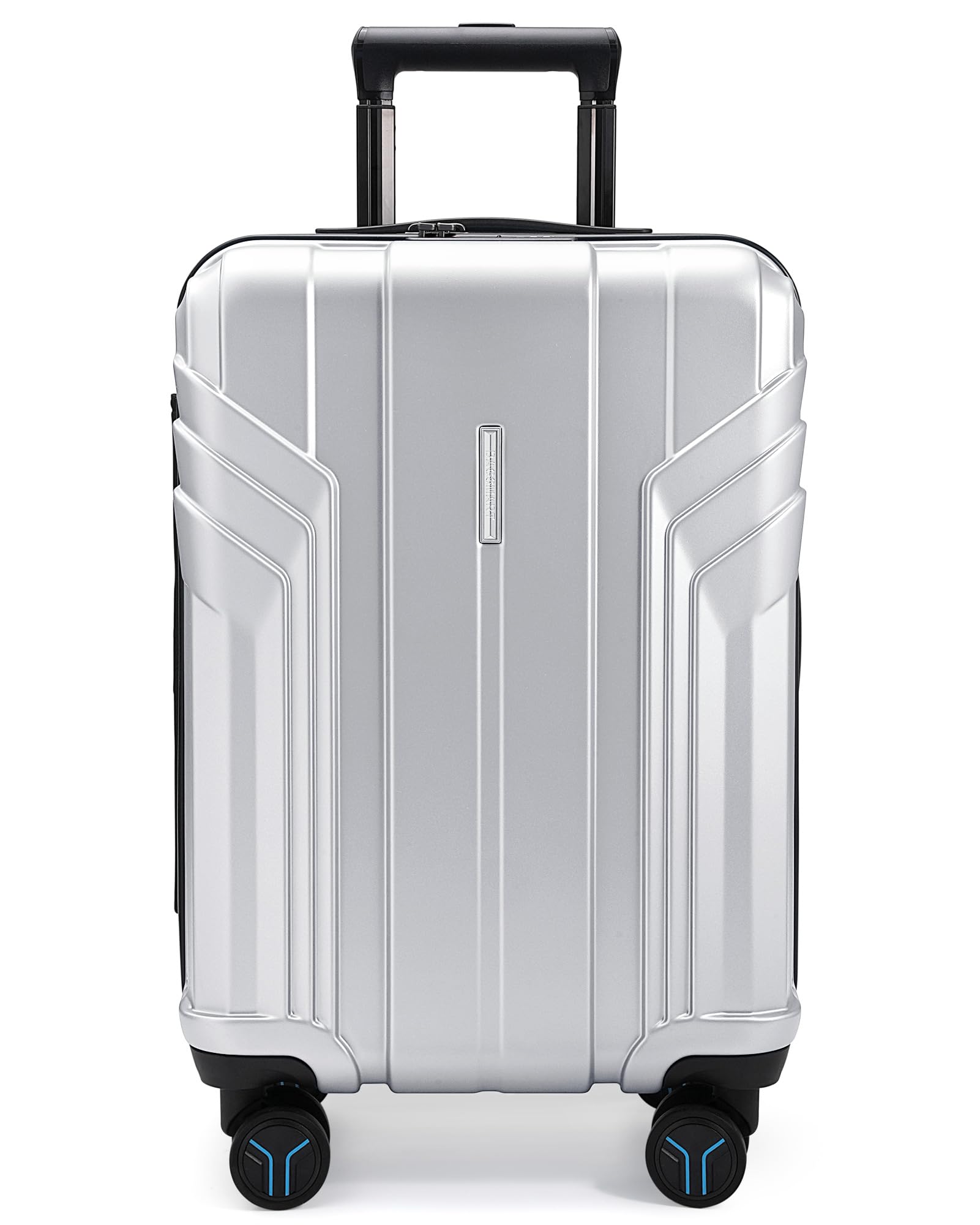 BAGSMART Expandable Carry On Luggage 22x14x9 Airline Approved, 1OO% PC Lightweight Hard Shell Suitcase, 20 Inch Travel Luggage with Spinner Wheels, Waterproof Rolling Suitcase, Sliver