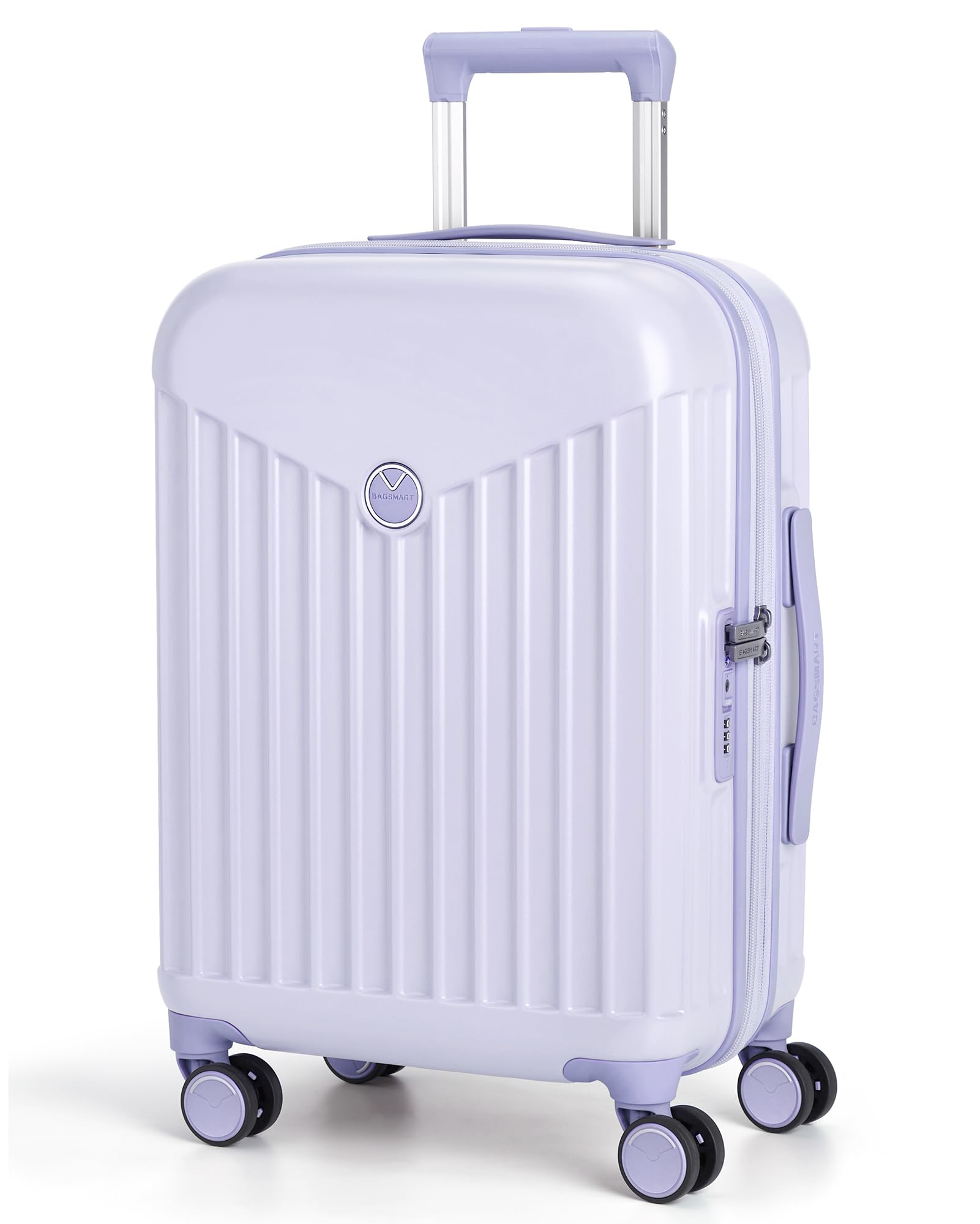 BAGSMART Hardside Expandable Luggage With Spinner Wheels, PC Lightweight Carry-On Luggage Airline Approved With TSA Lock, Durable Women Travel Suitcase Carry On 20 Inch, Purple