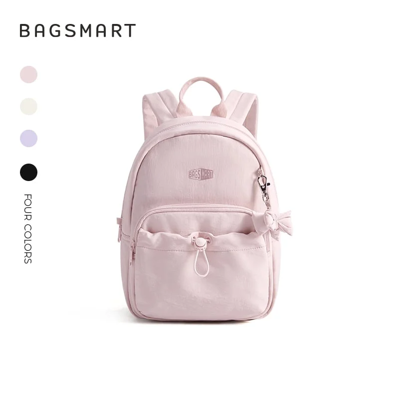 BAGSMART Mini Backpack Purse for Women Ladies Shoulder Bag, Fashion Small Mini Handbag with bow tie for Travel Casual Commute Bookbag, Pink