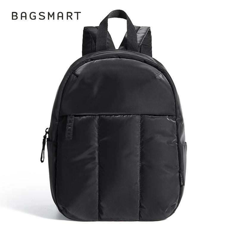 BAGSMART Lightweight Backpack Purses for Women, Water-resistant Puffer Mini Backpack Small Daily Backpack Fashion Bookbag, Quilted Black