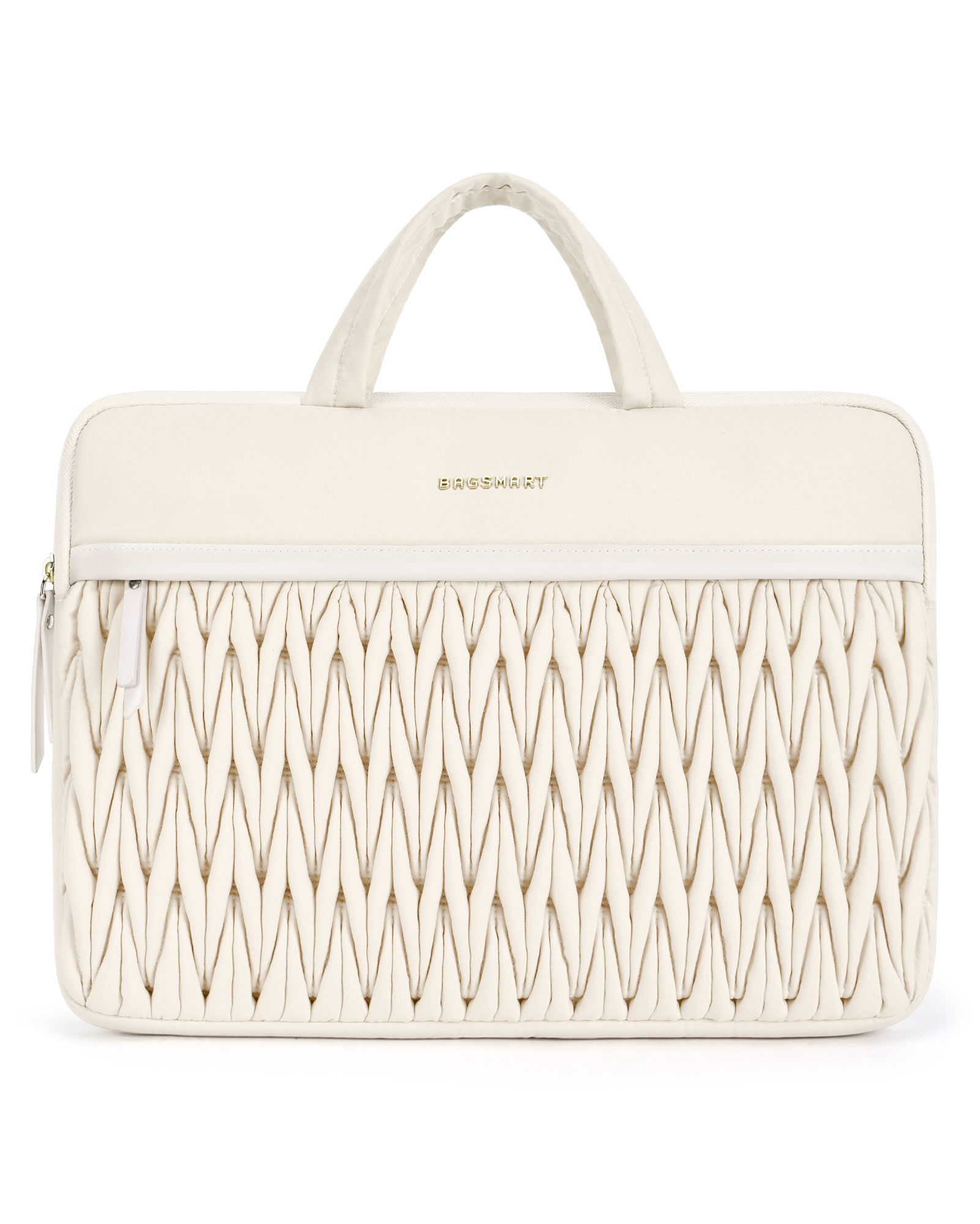 BAGSMART 15.6-16 Inch Laptop Case, Padded Laptop Bag Sleeve for MacBook Pro, Shockproof MacBook Case Laptop Cover Compatible for Dell HP Lenovo Asus Acer, Cream