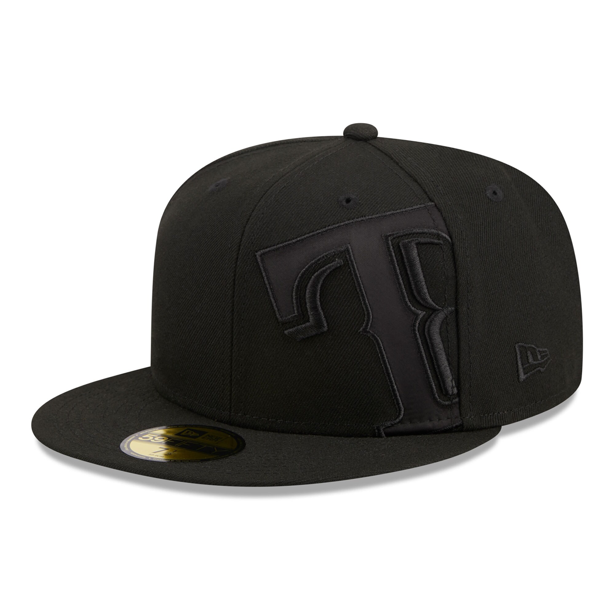 Texas Rangers New Era Satin Peek 59FIFTY Fitted Hat - Black - 6 7/8