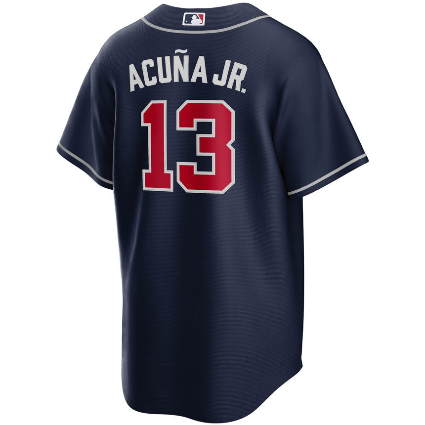 Men's Atlanta Braves Ronald Acuna Jr. Navy Alternate Replica Player ...