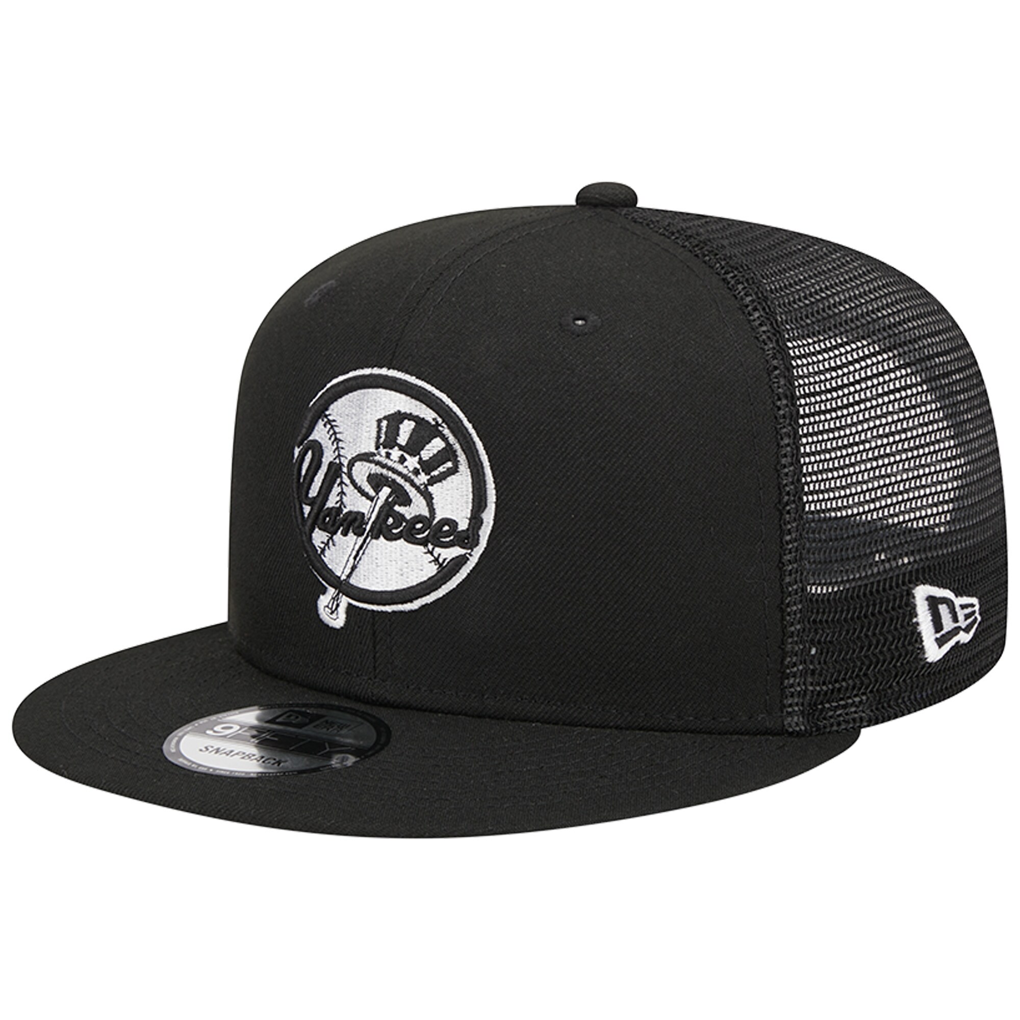 New York Yankees New Era Top Hat Trucker 9FIFTY Snapback Hat - Black