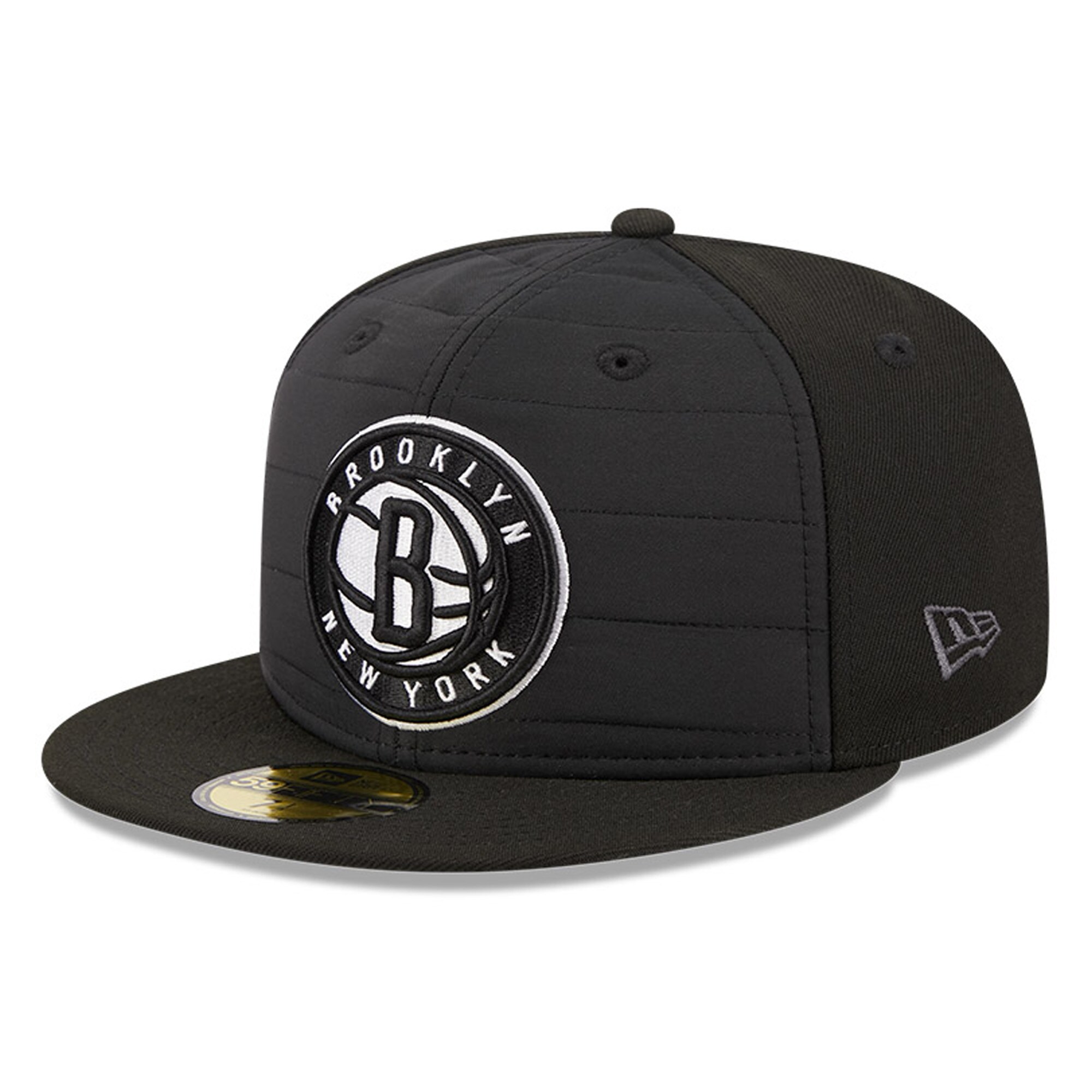 Brooklyn Nets New Era Quilted 59FIFTY Fitted Hat Black 6 7/8