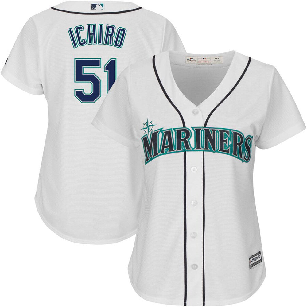 Women's Seattle Mariners Ichiro Suzuki Replica Home Jersey White