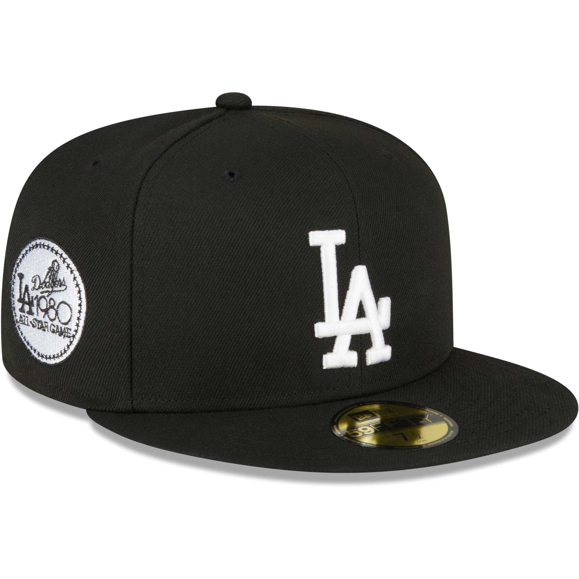 Los Angeles Dodgers New Era Sidepatch 59FIFTY Fitted Hat - Black - 6 7/8