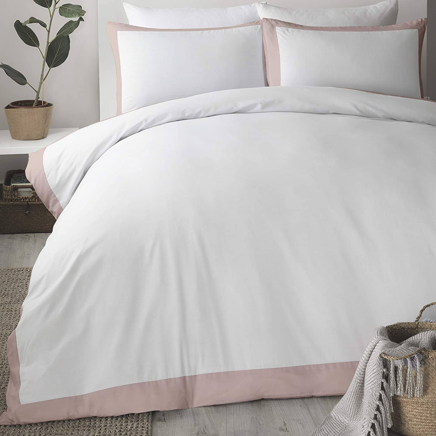 Serene MadisonEasy Care Duvet Cover Set PolyesterCotton Blush King