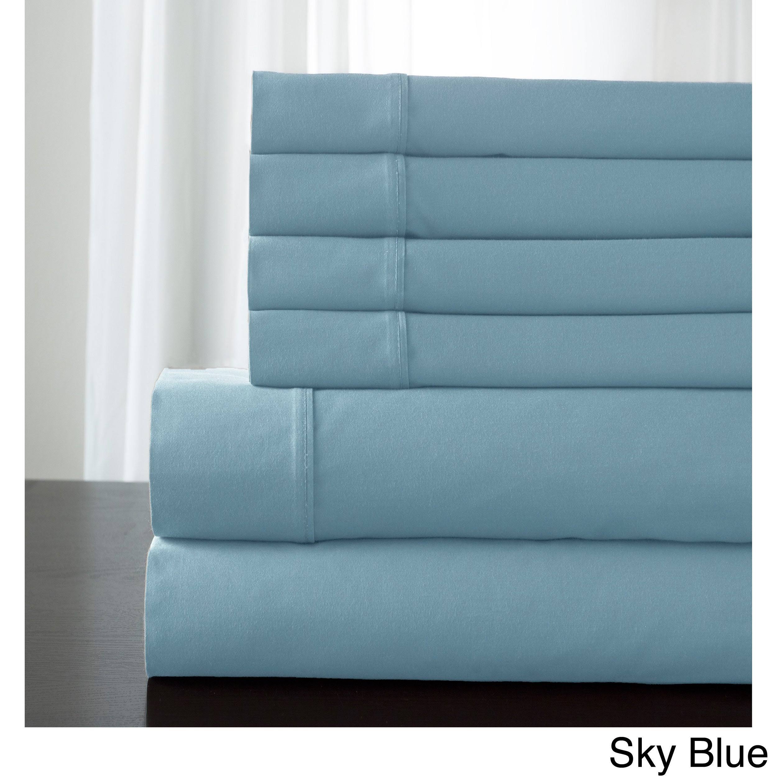 Camden 100% Cotton Bonus Sheet Set (Full) Sky Blue