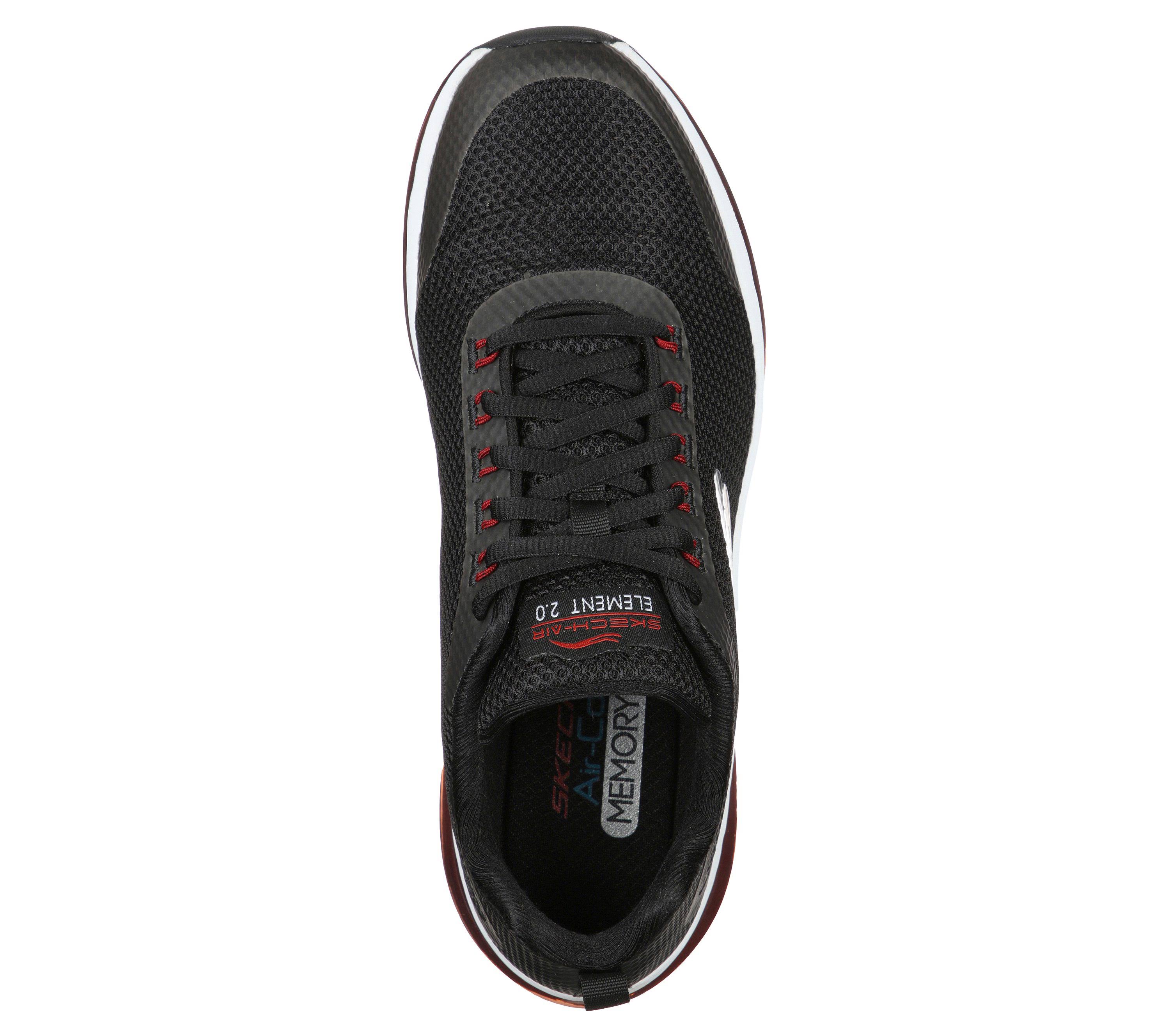 Skechers Men&s Skech-Air Element 2.0 - Lomarc Sneakers, Black/Red, 8.5