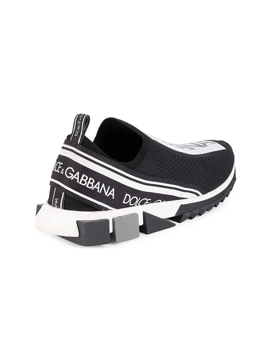 Dolceu0026Gabbana Mens Sorrento LogoStripe Sock Sneakers RedBlack Mens 13D