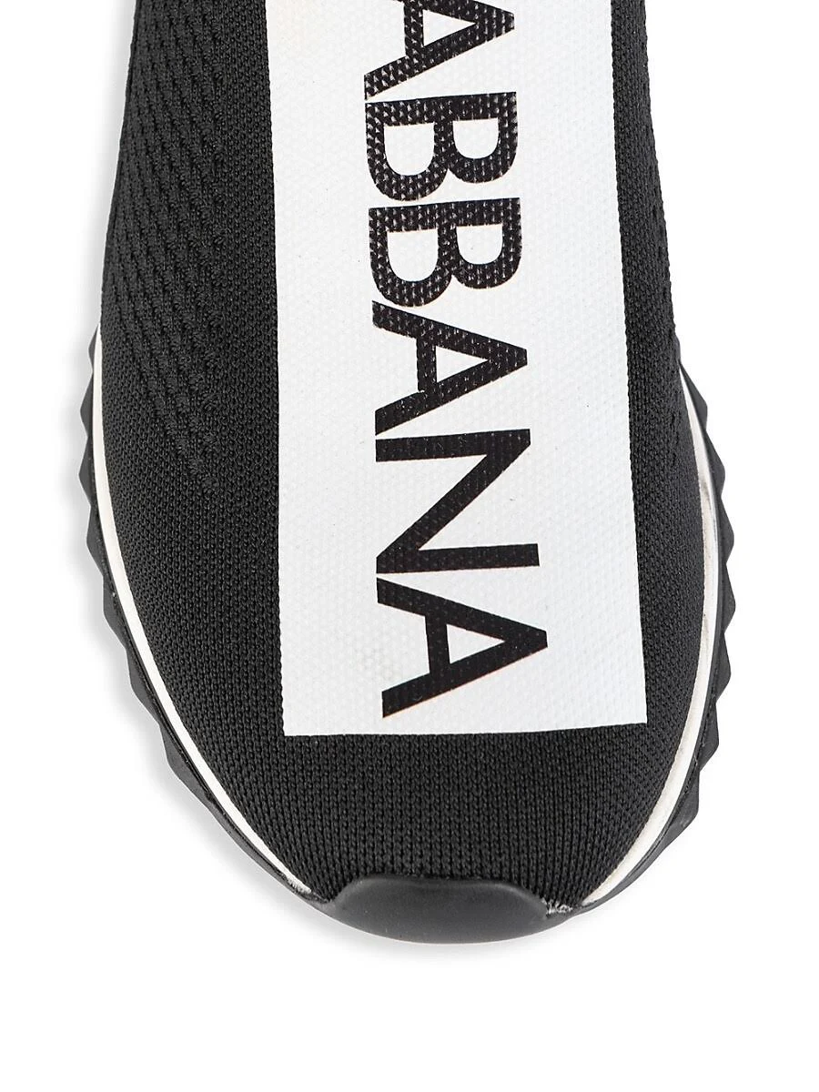 Dolceu0026Gabbana Mens Sorrento LogoStripe Sock Sneakers RedBlack Mens 13D