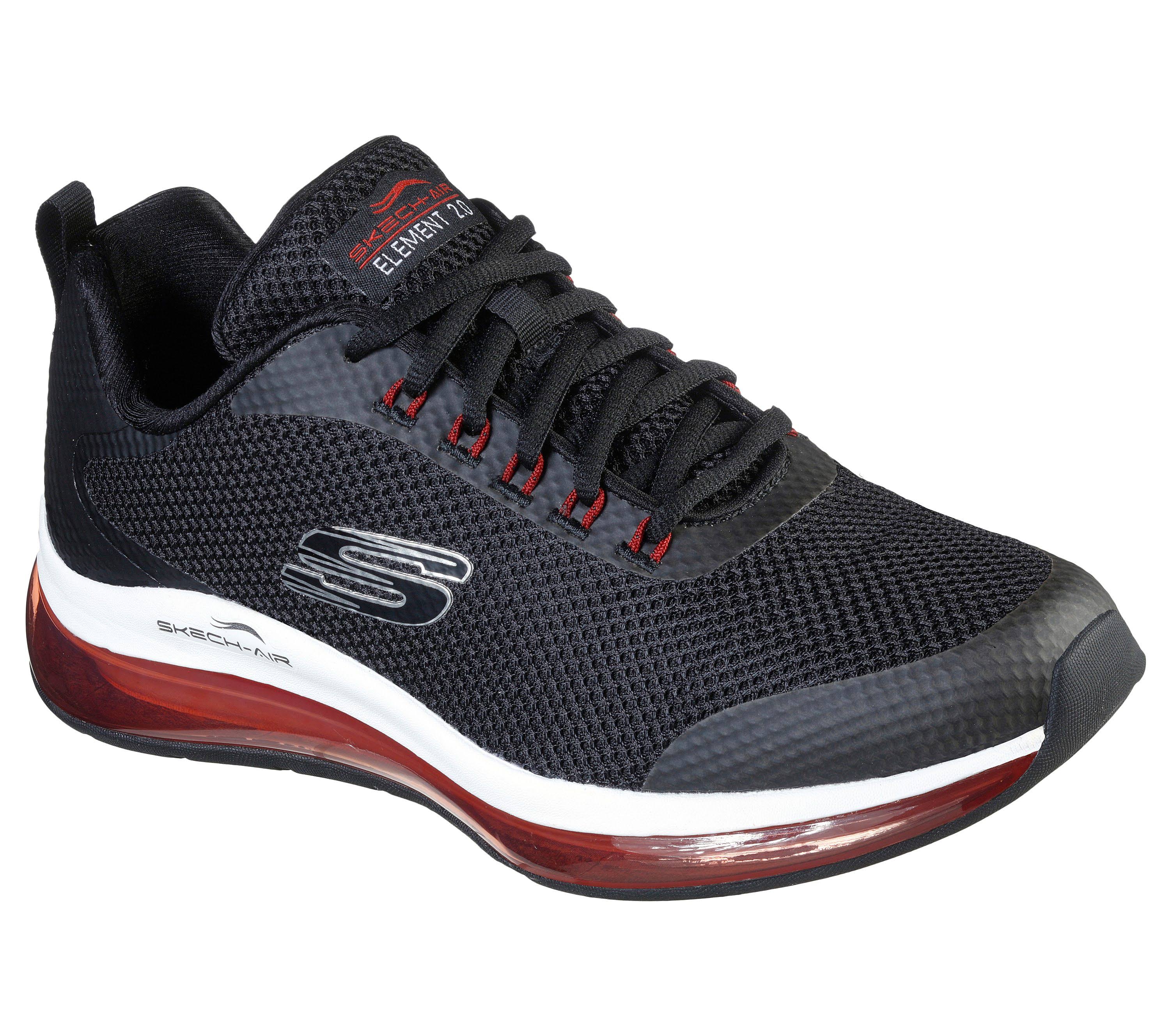 Skechers Men&s Skech-Air Element 2.0 - Lomarc Sneakers, Black/Red, 8.5