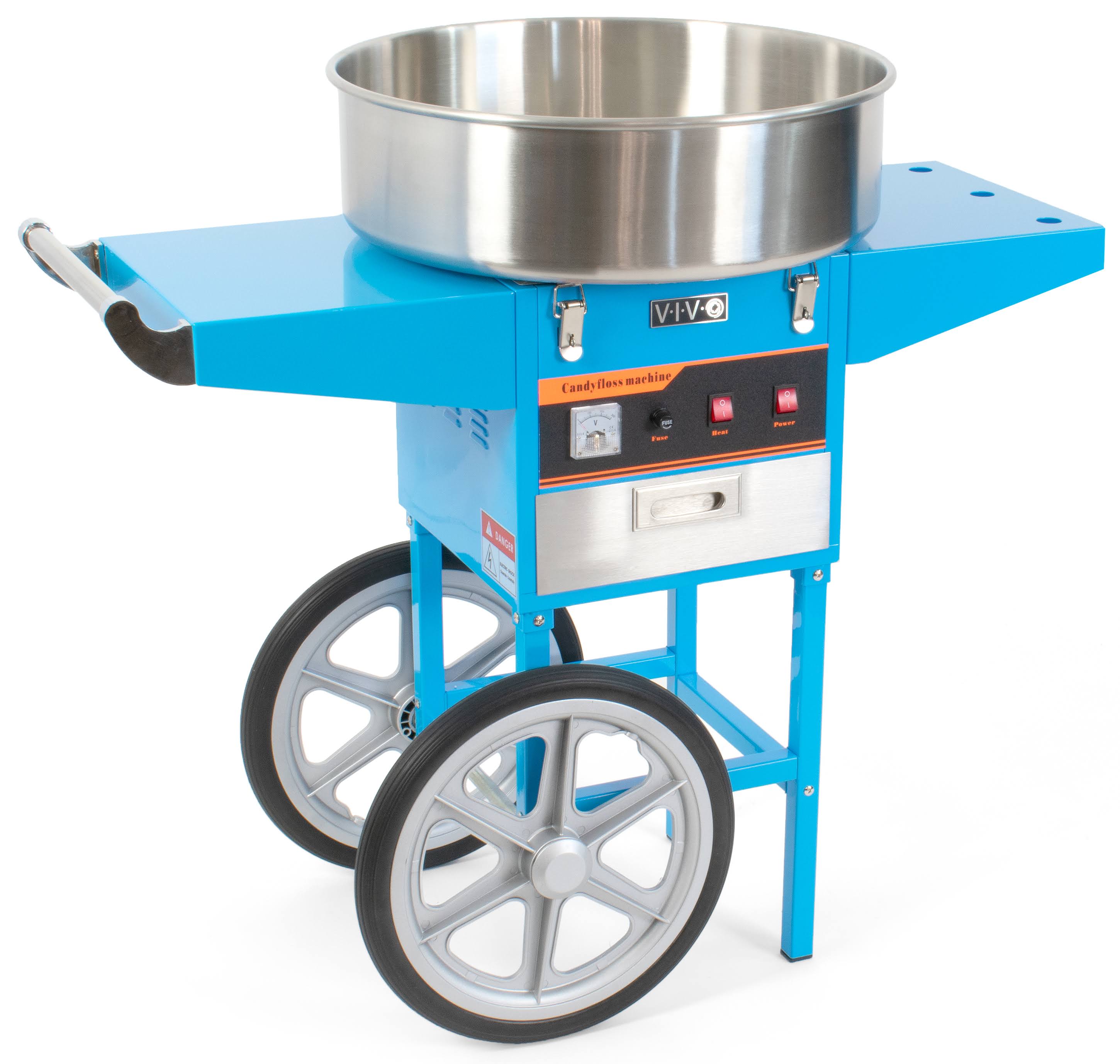 Vivo Blue Electric Commercial Cotton Candy Machine / Floss Maker Cart Stand (CANDY-V002B)
