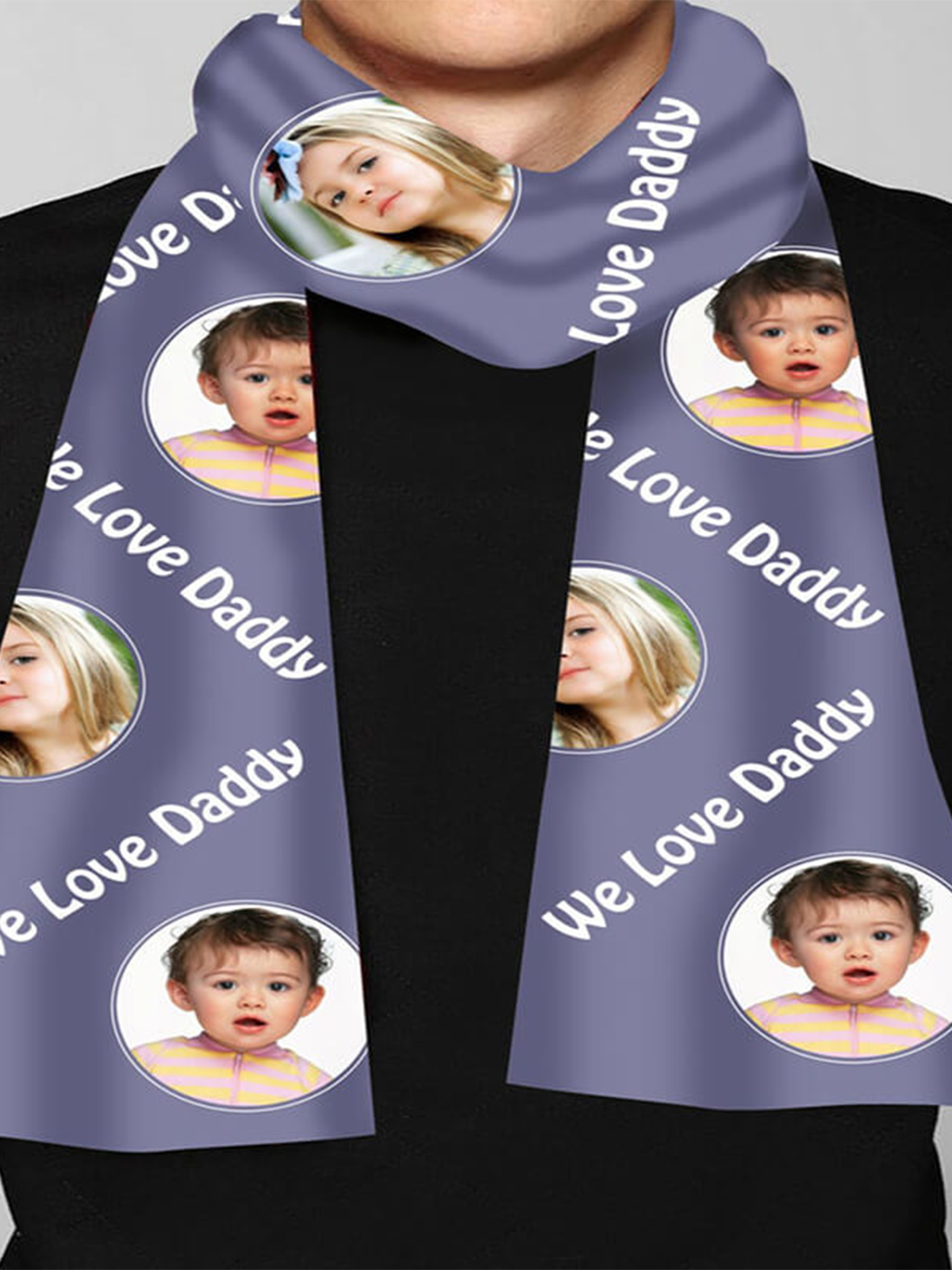 Personalized custom picture scarf unisex