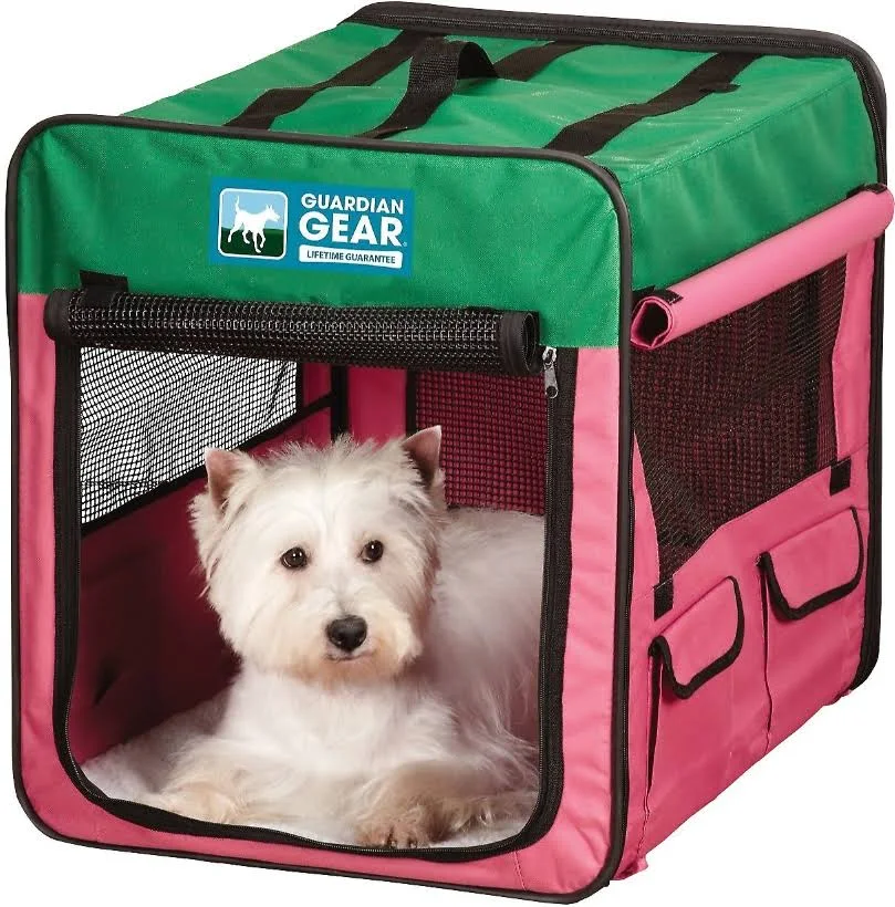 Guardian Gear Collapsible Crate - SMALL- Pink/Green