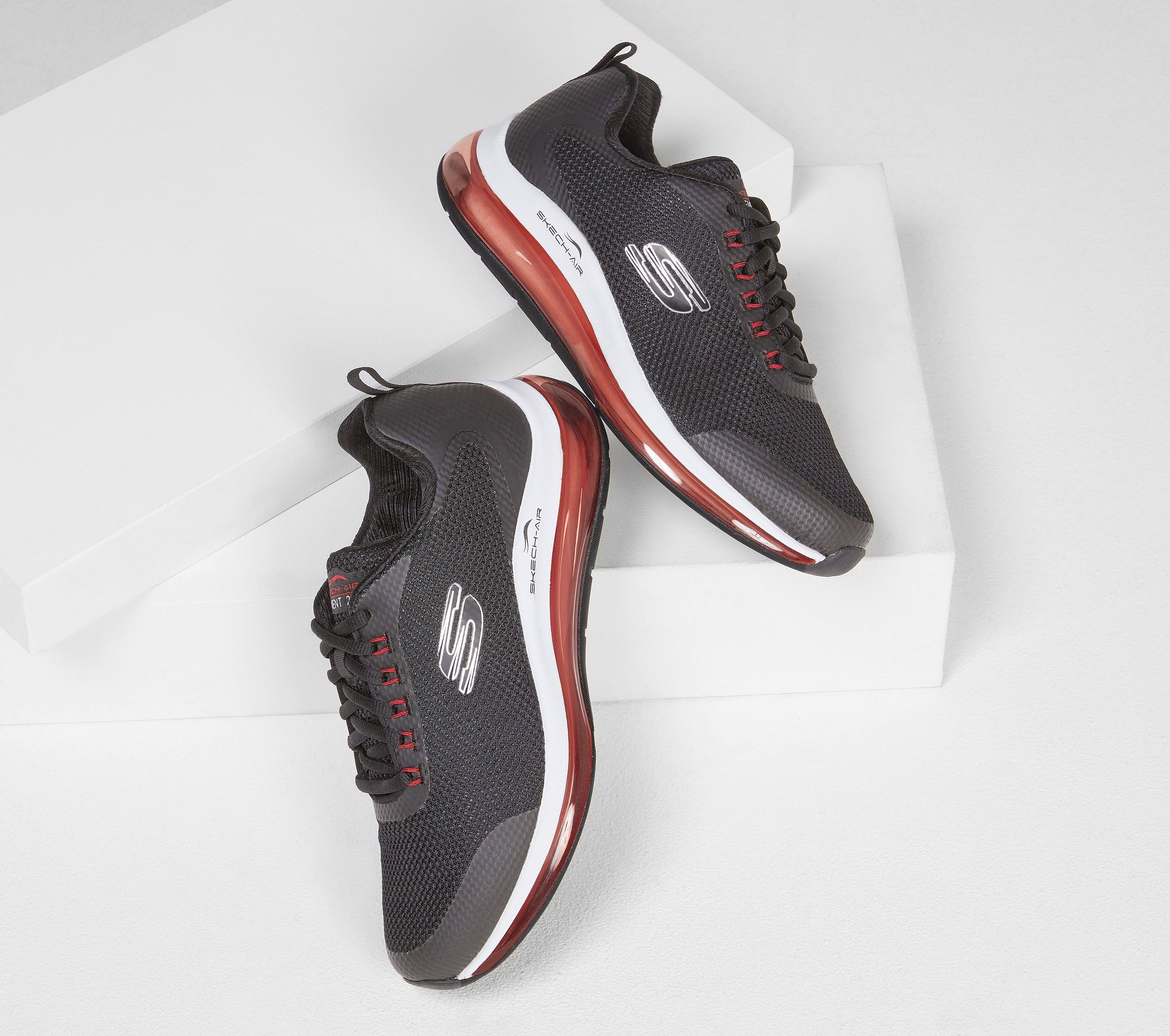Skechers Men&s Skech-Air Element 2.0 - Lomarc Sneakers, Black/Red, 8.5