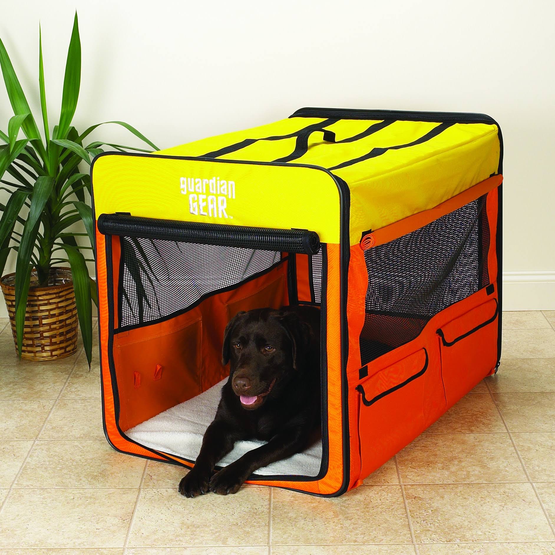 Guardian Gear Collapsible Crate - Large- Orange/Yellow