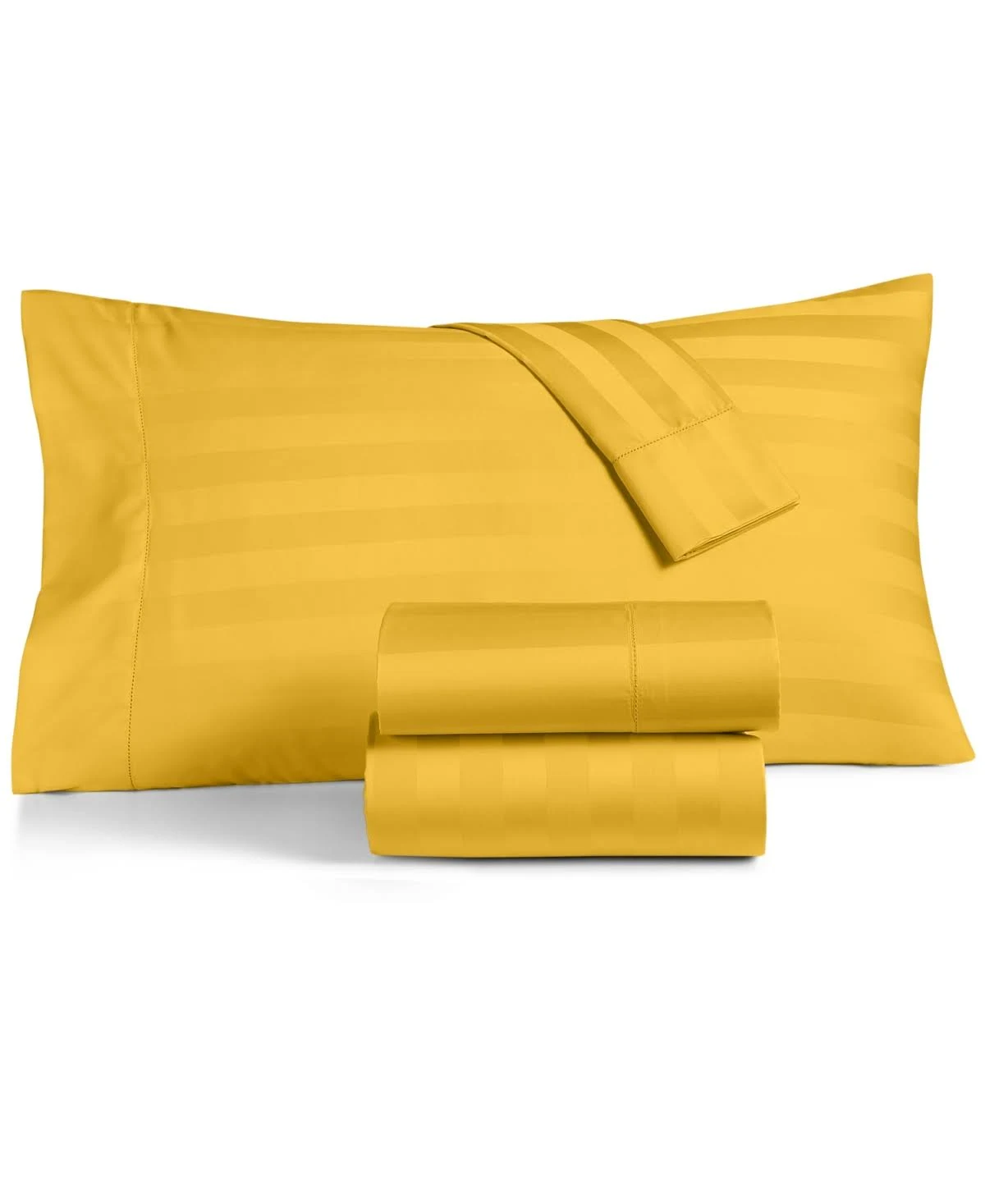 Charter Club Damask 1.5x22 Stripe Standard Pillowcase Set, 550 Thread Count 100% Supima Cotton, Created for Macy&s - Saffron Gol