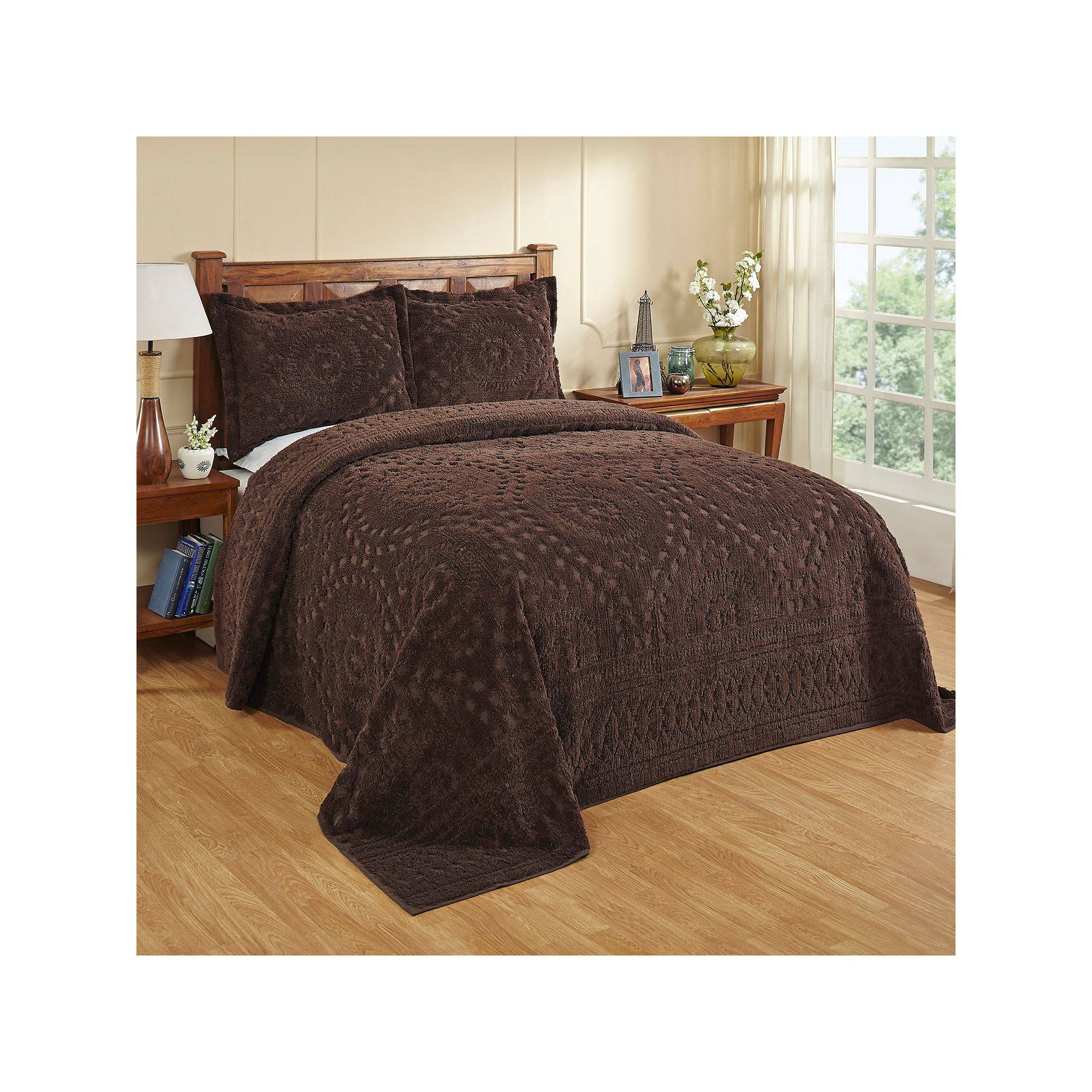 Better Trends Rio Floral Design 100 Cotton King Sham Chocolate