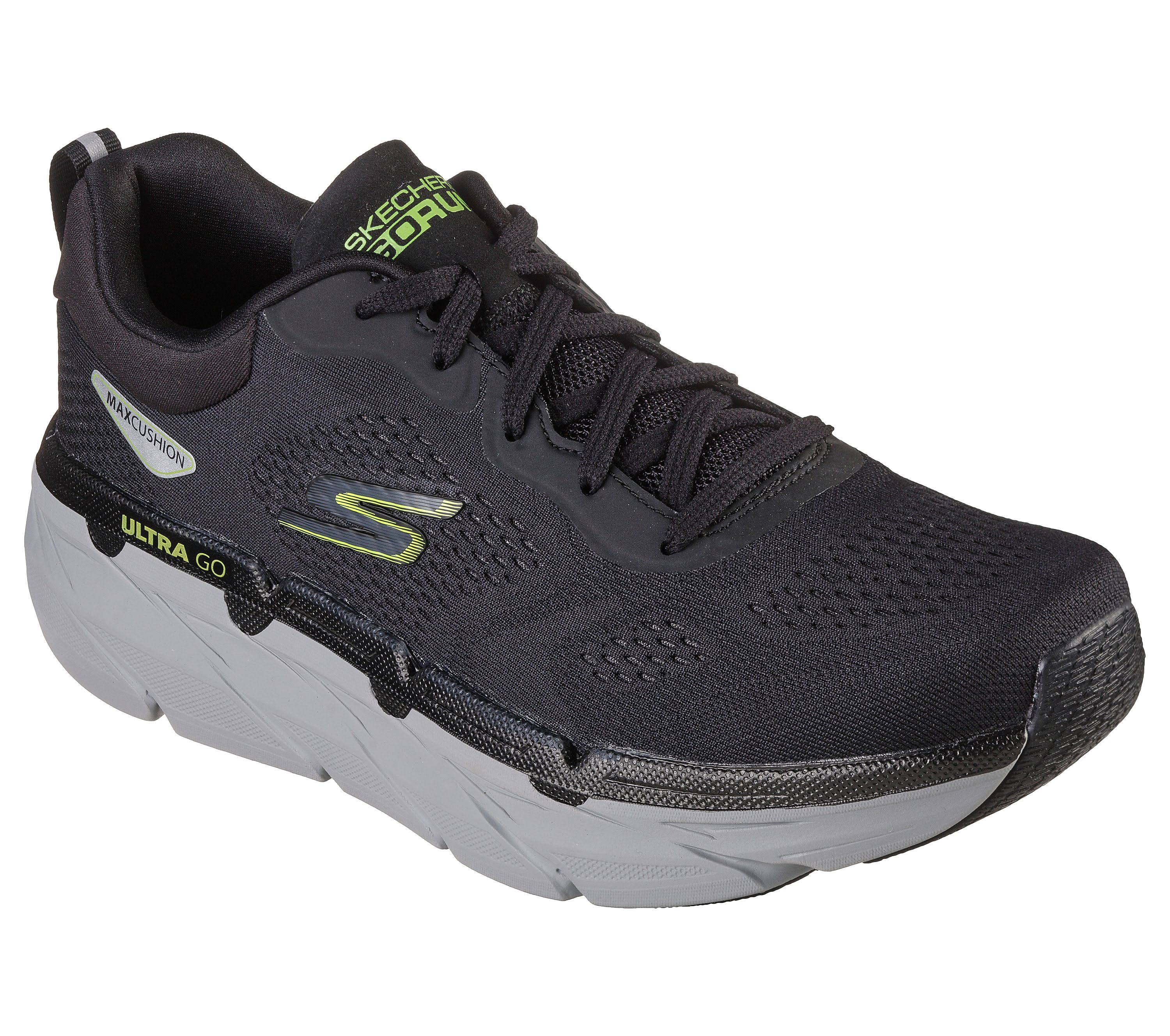 Skechers Mens Max Cushioning Premier  Perspective Sneakers BlackLime 90