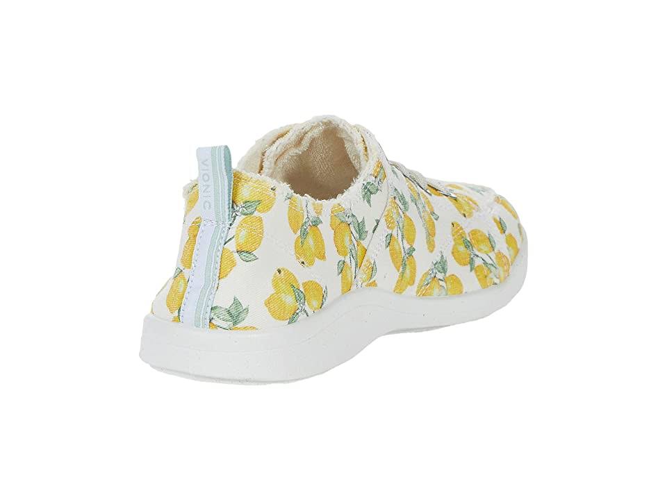 Vionic Pismo Lemon Printed Washable Canvas Lace-Up Sneakers - 6.5M