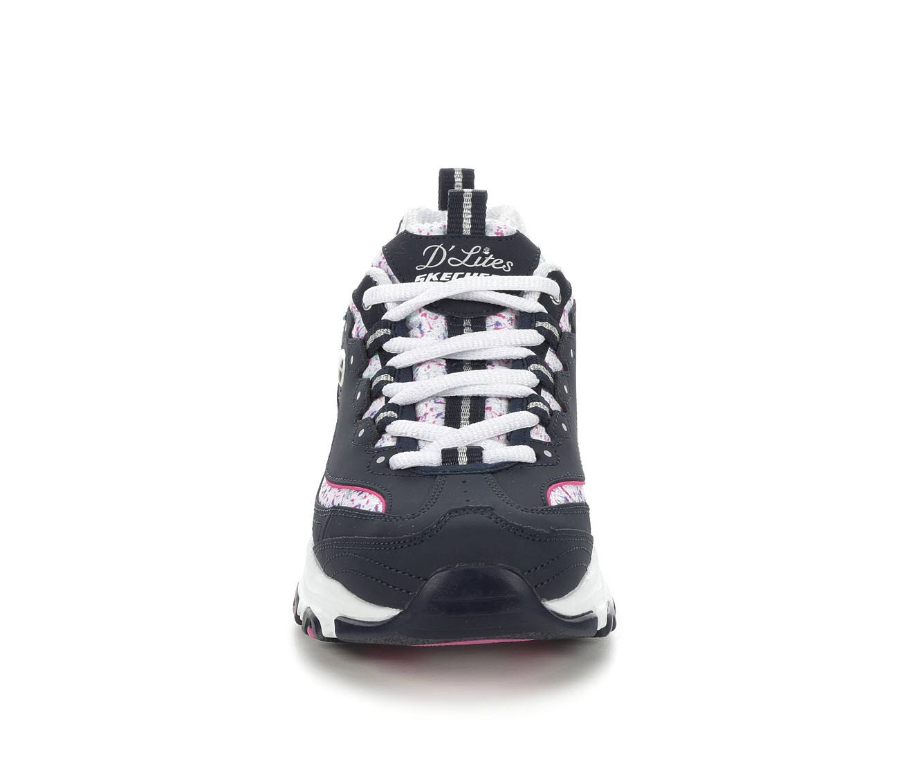 Skechers Womens DLites  Dazzling Canvas Sneakers NavyPurple 75