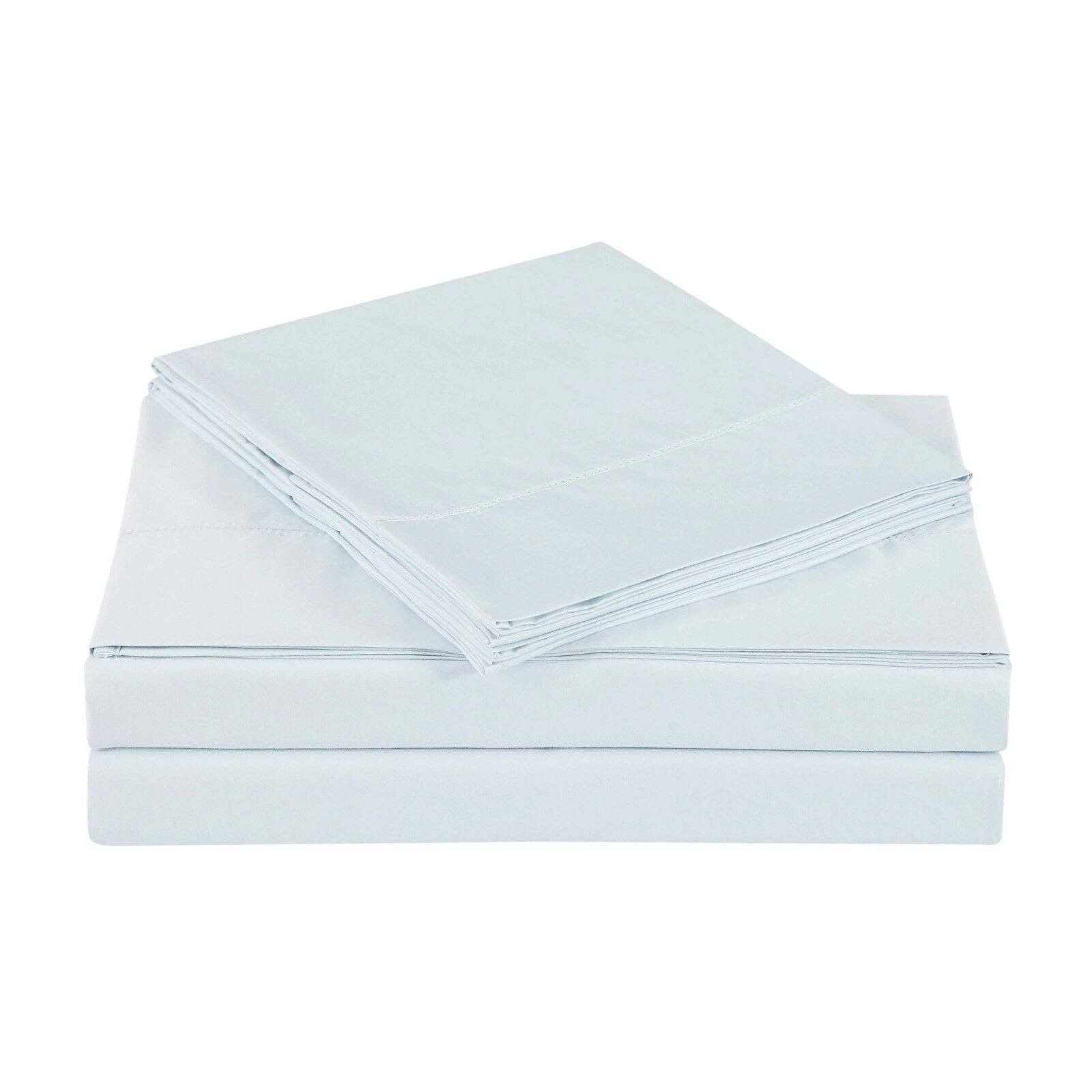 Charisma 610 Thread Count Cotton Solid Illusion Blue King Sheet Set