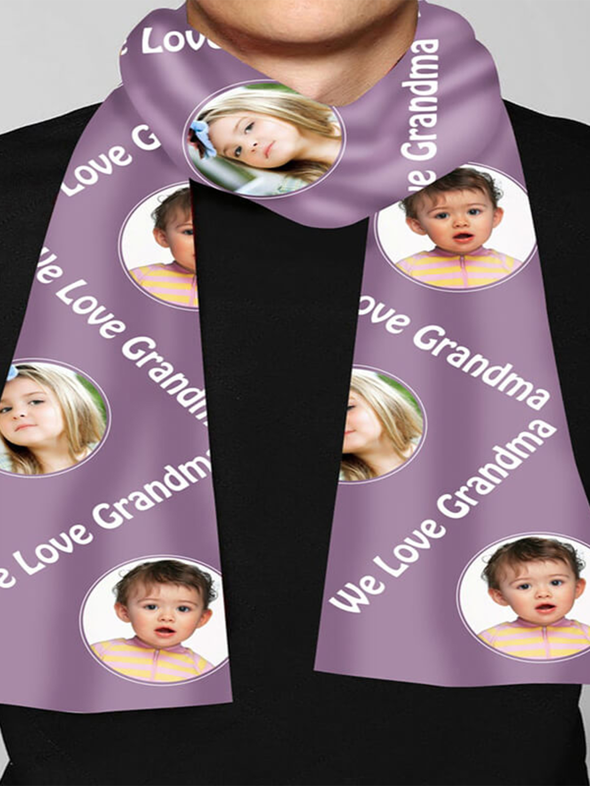 Personalized custom picture scarf unisex