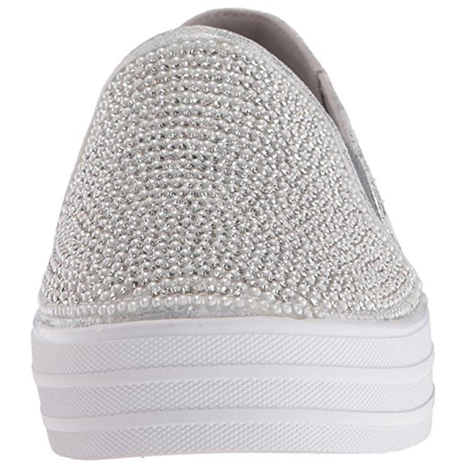 Skecher Street Women's Double Up Shiny Dancer Fashion Sneaker, Rhinestone Silver, Size: 8