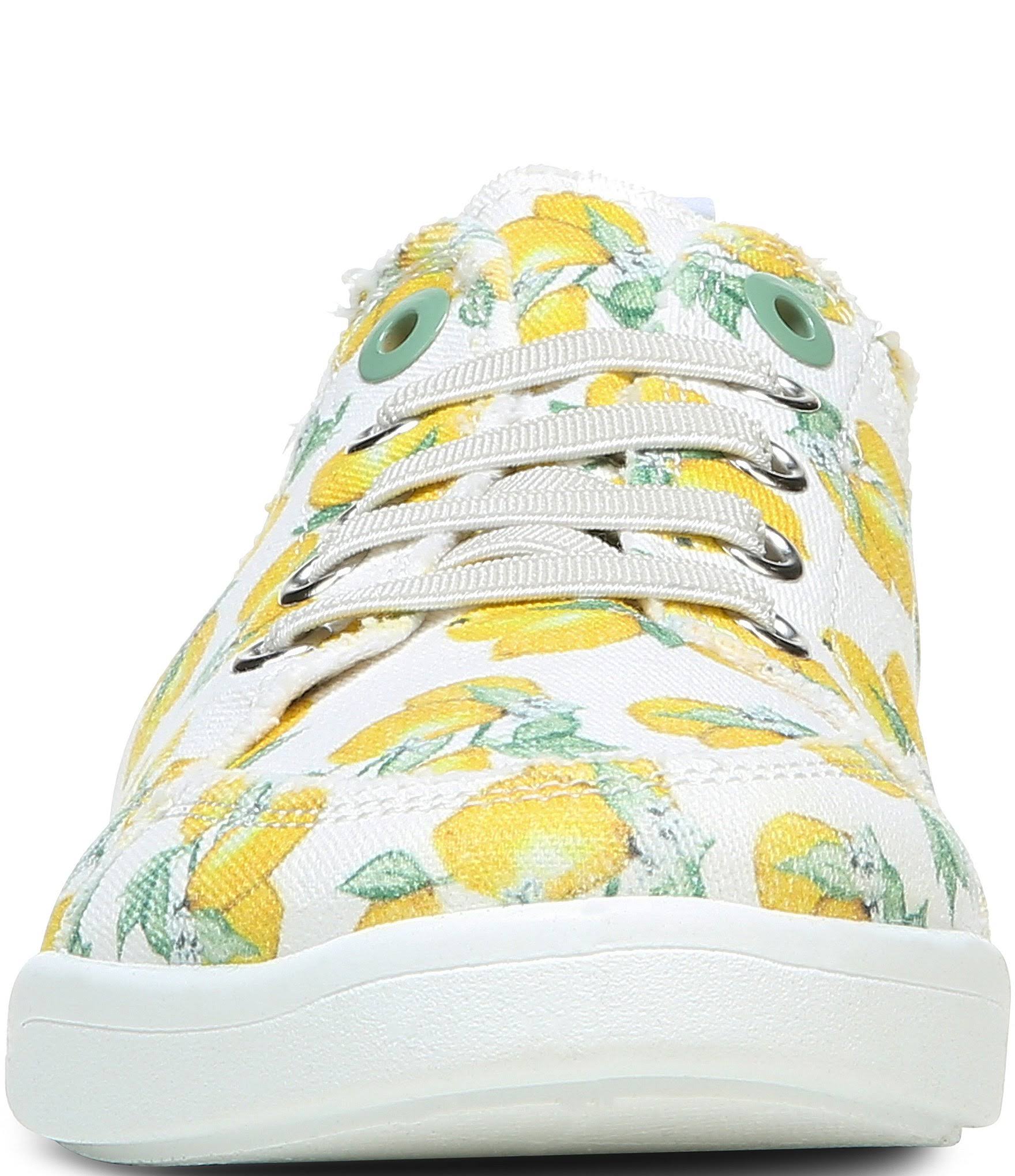 Vionic Pismo Lemon Printed Washable Canvas Lace-Up Sneakers - 6.5M
