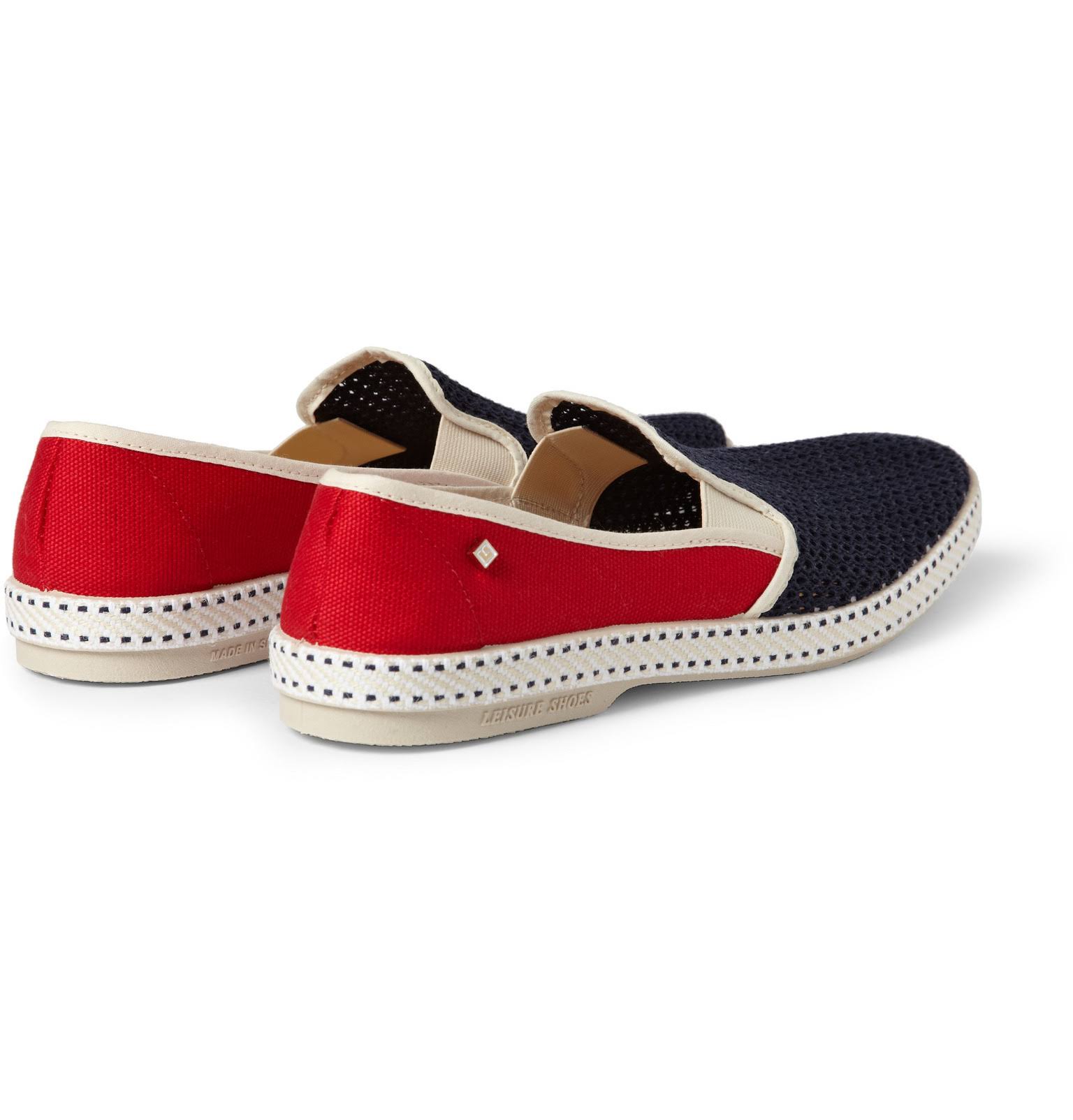 Rivieras  CottonMesh and Canvas Espadrilles  Men  Red