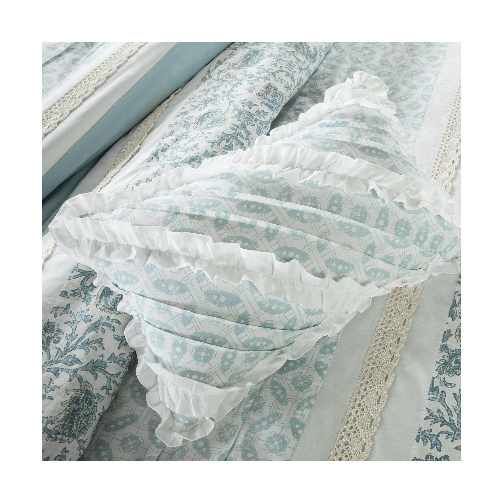 Madison Park - Dawn 9 Piece Cotton Percale Comforter Set - Blue - King