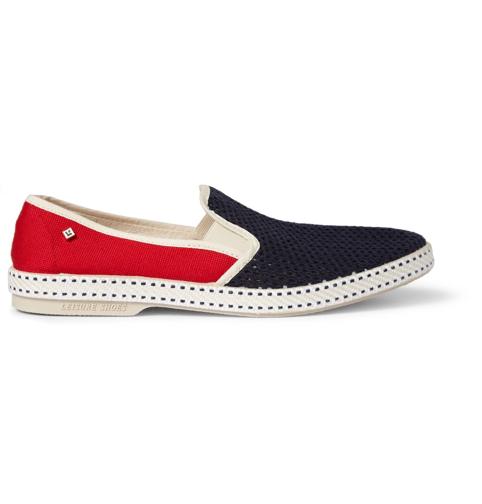 Rivieras  CottonMesh and Canvas Espadrilles  Men  Red