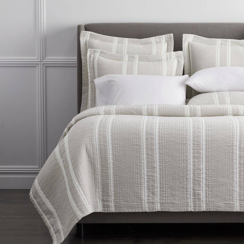 The Company Store Hollins Natural Graphic Cotton King Coverlet