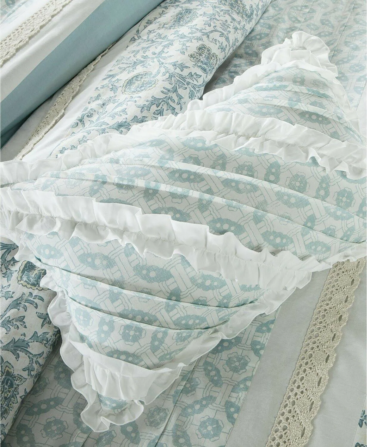 Madison Park - Dawn 9 Piece Cotton Percale Comforter Set - Blue - King