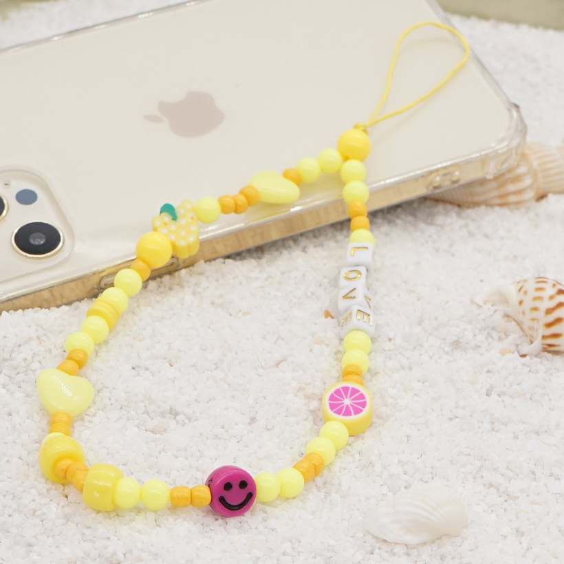 Accessories Heart Letter Smiley Soft Pottery Mobile Phone Chain