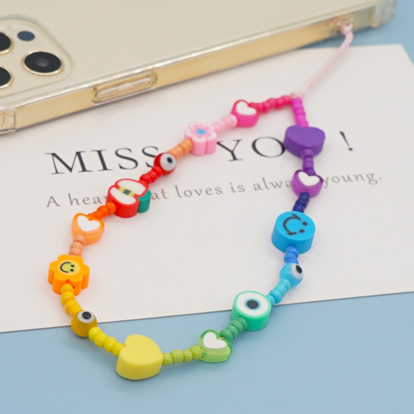 Accessories Heart Letter Smiley Soft Pottery Mobile Phone Chain