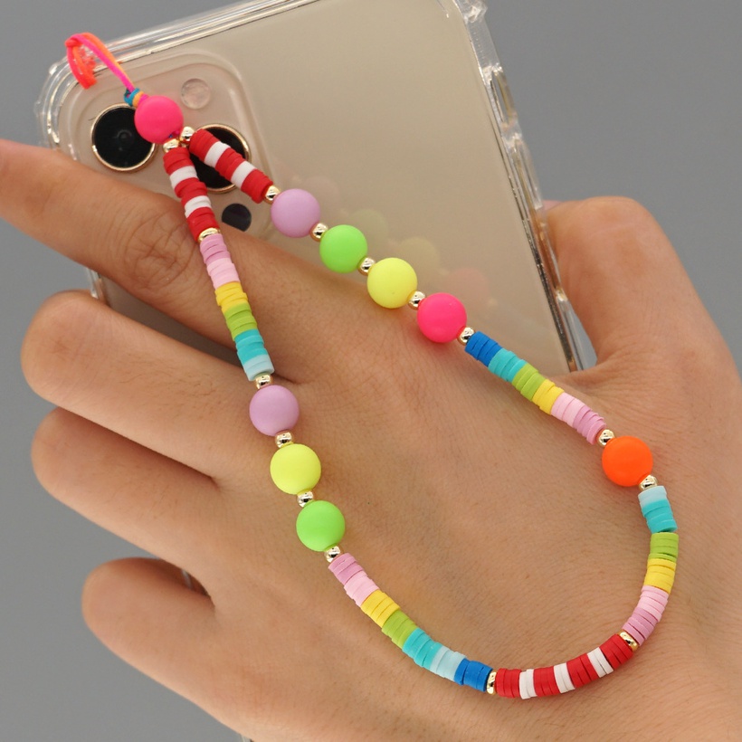 Bohemian Style Gradient Short Beaded Mobile Phone Lanyard