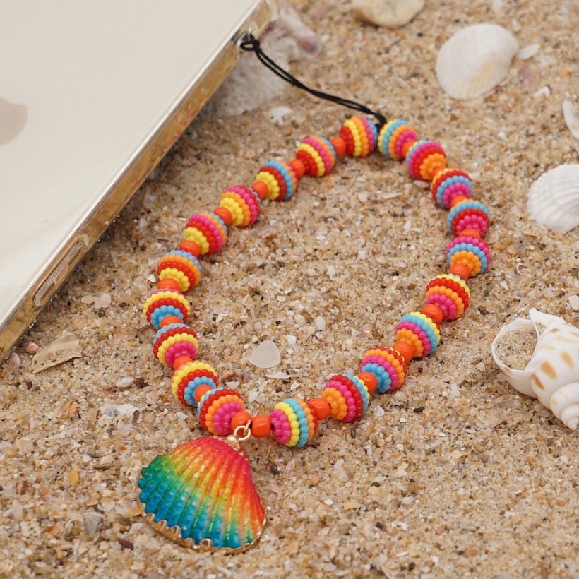 Simple Bohemian Rainbow Shell Mobile Phone Chain