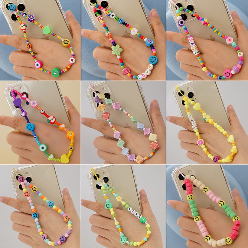 Accessories Heart Letter Smiley Soft Pottery Mobile Phone Chain