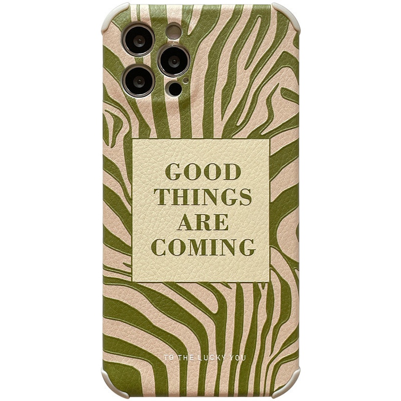 Green Zebra Pattern Label Mobile Phone Case