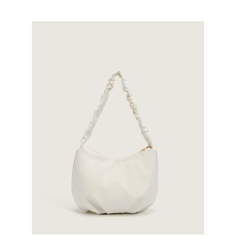 Korean Style Pleated Largecapacity Soft Leather Shoulder Underarm Bag