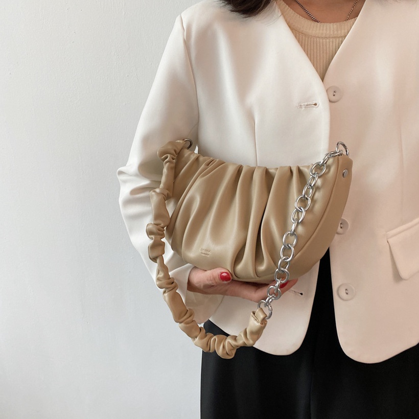 Stylish Twist Handle Fold Cloud Shoulder Bag