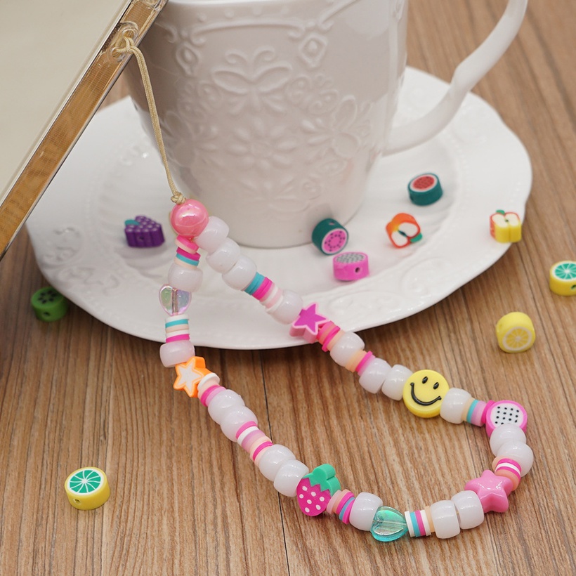 Accessories Acrylic Mixed Color Soft Pottery Fruit Mobile Phone Chain