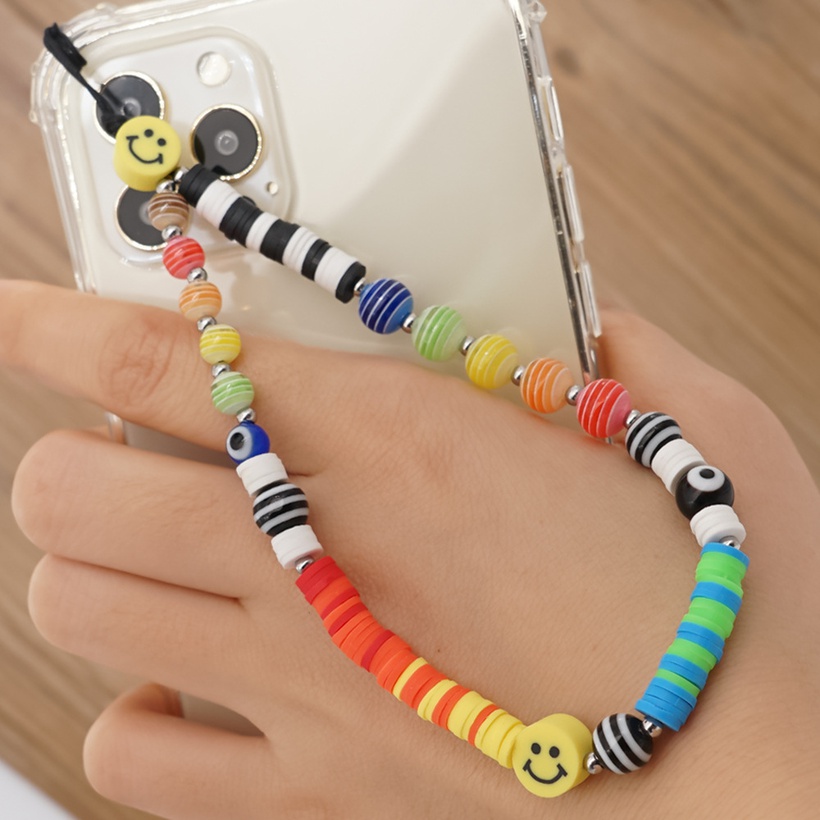 Smiley Color Geometric Mobile Phone Lanyard