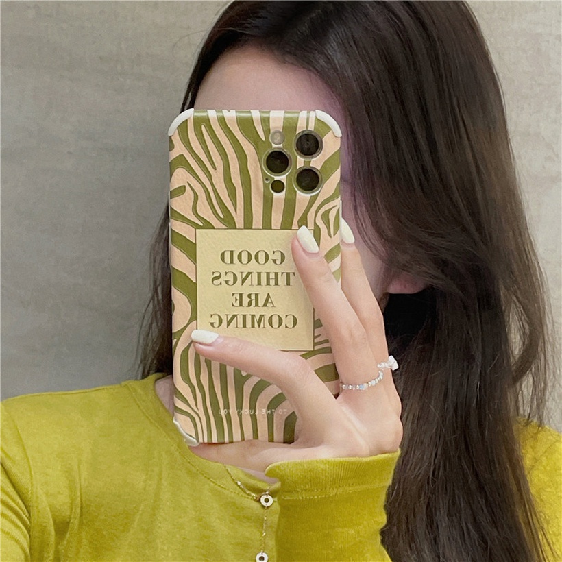 Green Zebra Pattern Label Mobile Phone Case