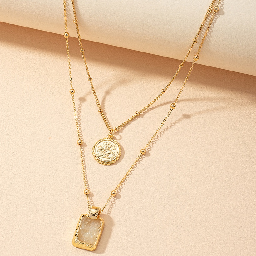 Doublelayer Tag Multilayer Necklace Clavicle Chain