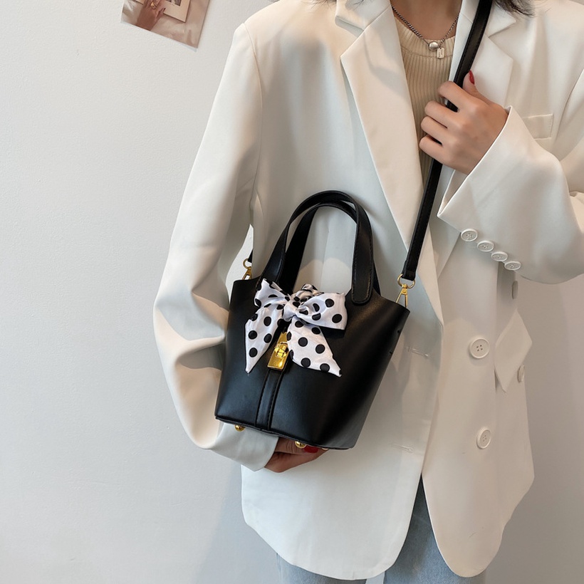 Stylish Style Simple Texture Bucket Messenger Bag